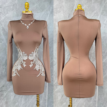 Vestido mocca pedrería ✨