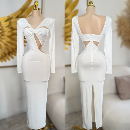 Vestido blanco licra doble 🪽