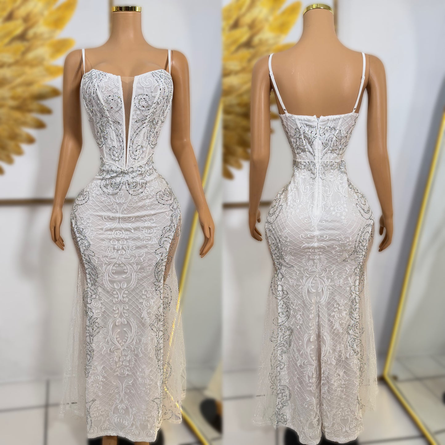Vestido blanco pedrería 🤍✨