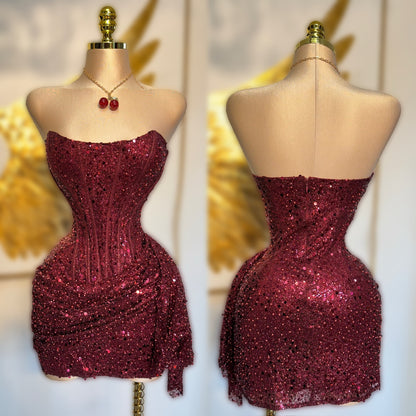 Vestido tinto lentejuelas ✨