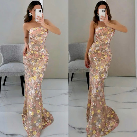 Vestido lentejuelas multicolor