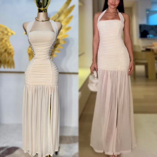 Vestido ivory mesh y licra ✨