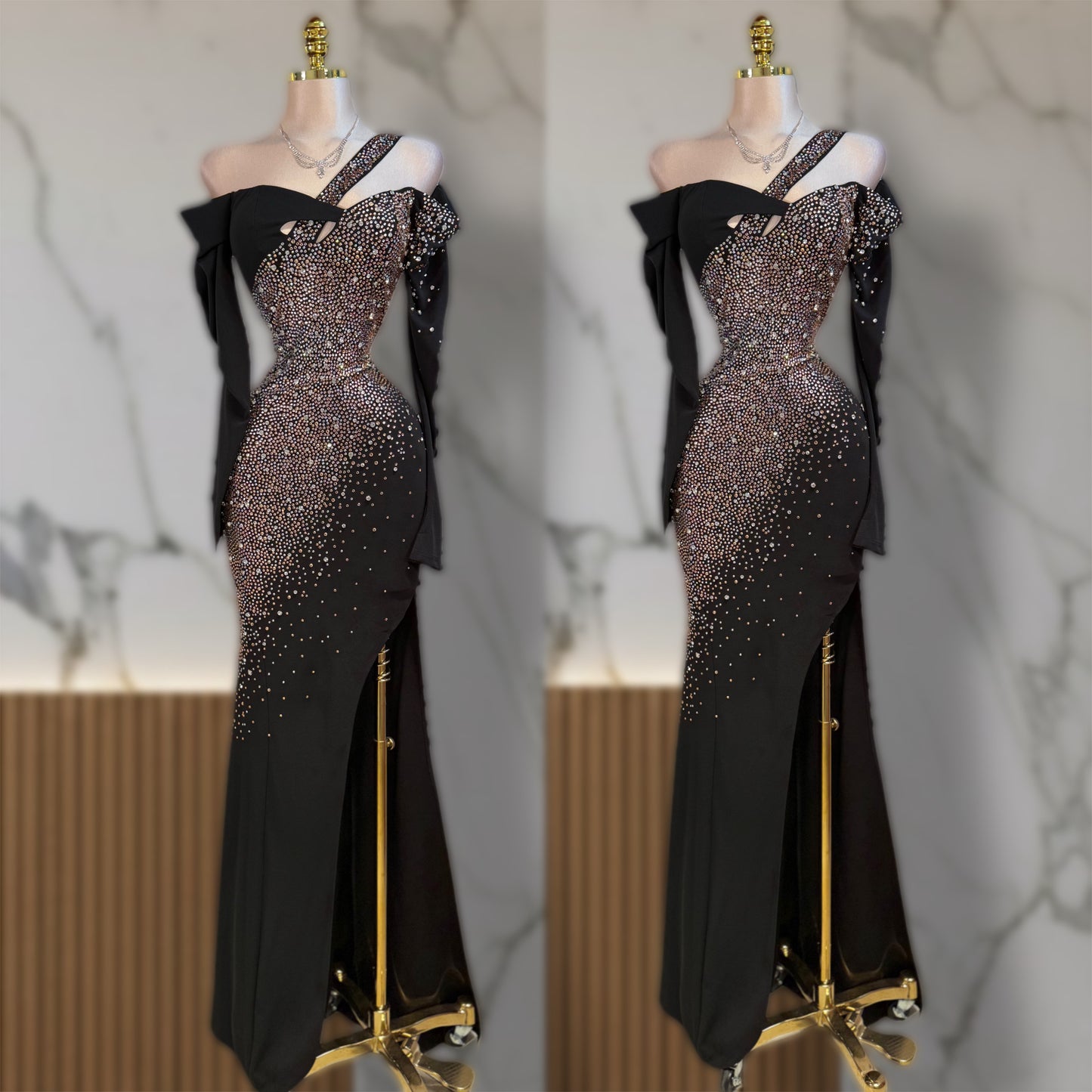 Vestido negro pedrería 🖤✨