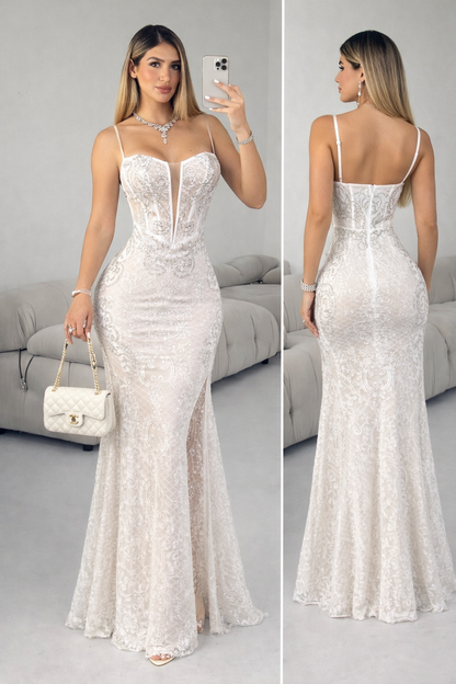 Vestido blanco pedrería 🤍✨