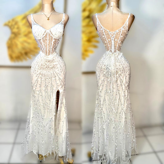 Vestido blanco lentejuelas ✨