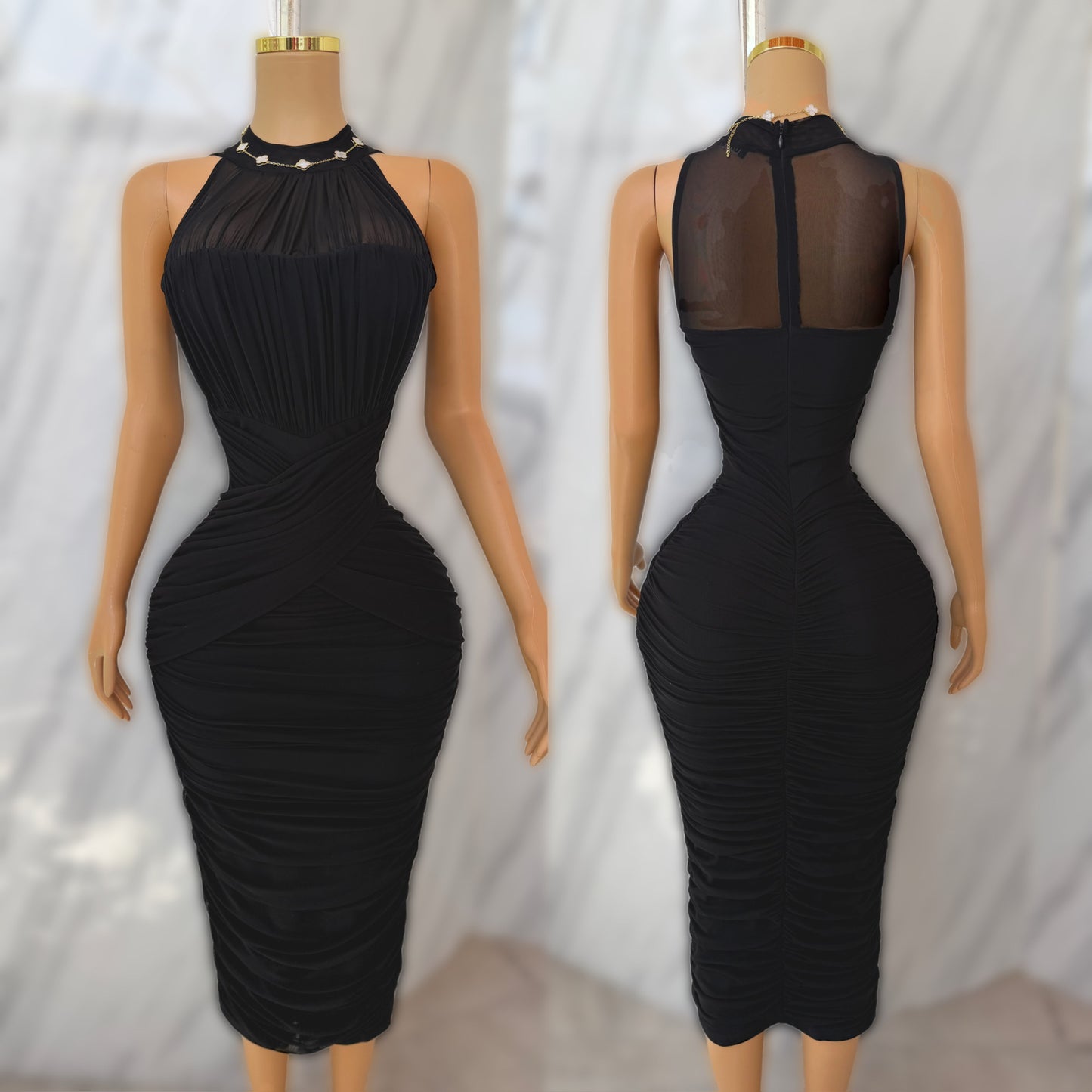 Vestir negro mesh 🖤