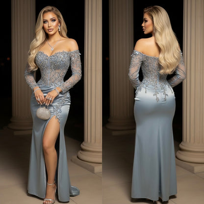 Vestido azul satín 🩵