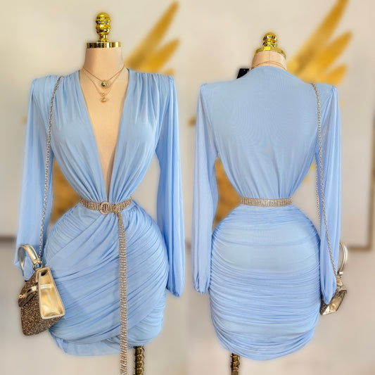 Vestido mesh baby blue 🩵