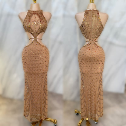 Vestido beige pedrería ✨