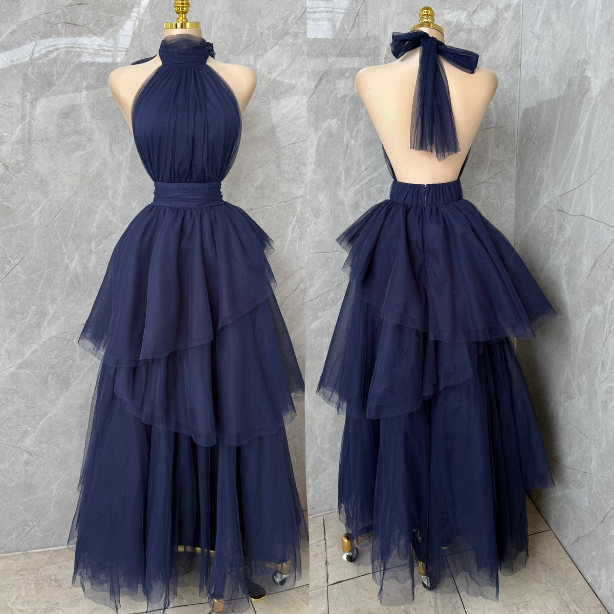 Vestido azul marino tulle 💙