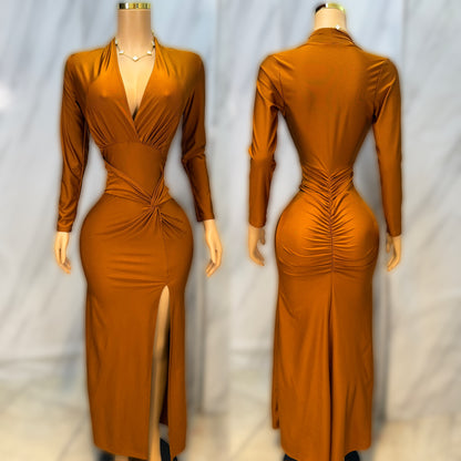 Vestido chedrón licra 🤎