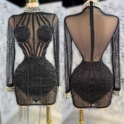 Vestido negro pedrería 🖤