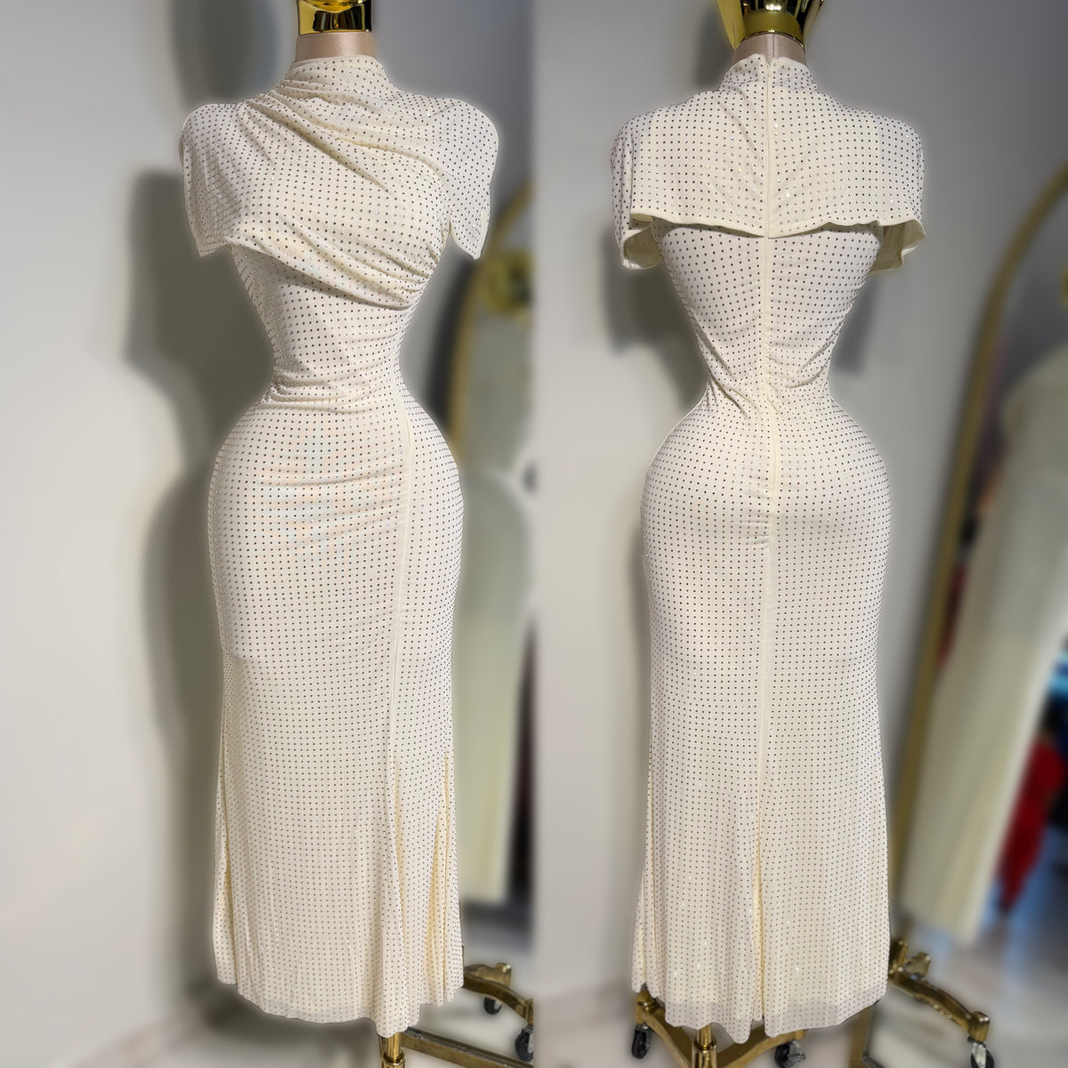 Vestido ivory pedrería ✨