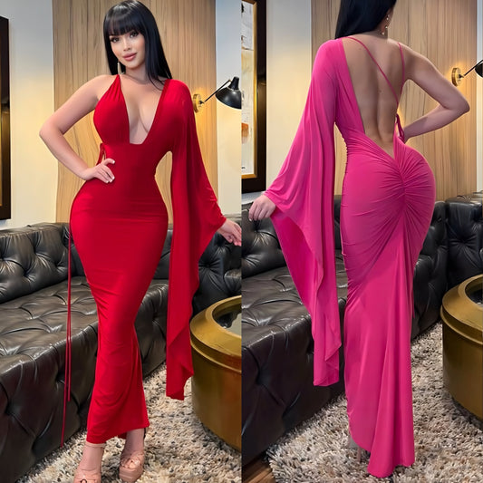 Vestido licra asimétrico ❤️🩷🖤