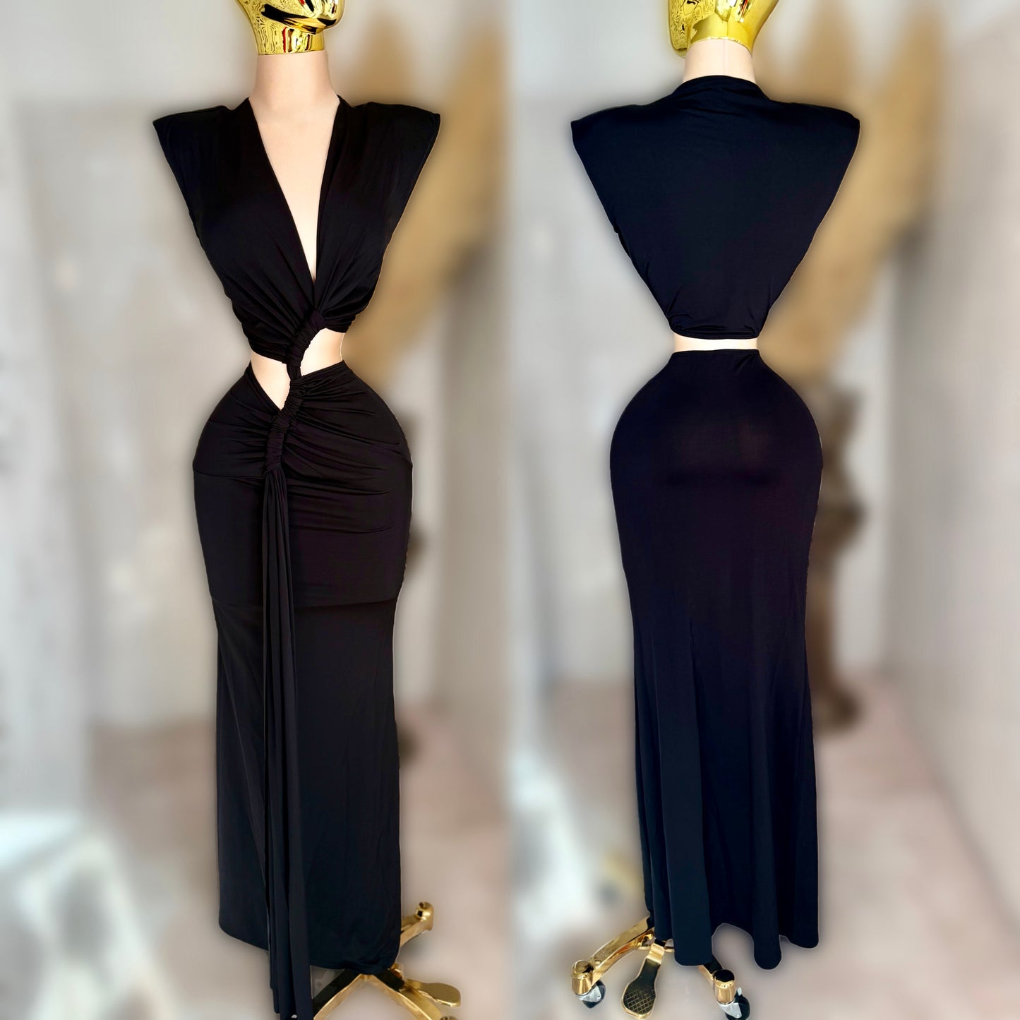 vestido negro licra