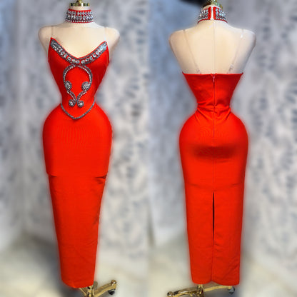 Vestido rojo bandage choker ❤️‍🔥