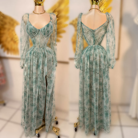 Vestido sage manga larga