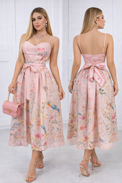 Vestido rosa flores 🩷