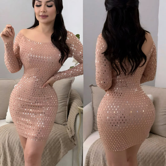 Vestido blush pedrería