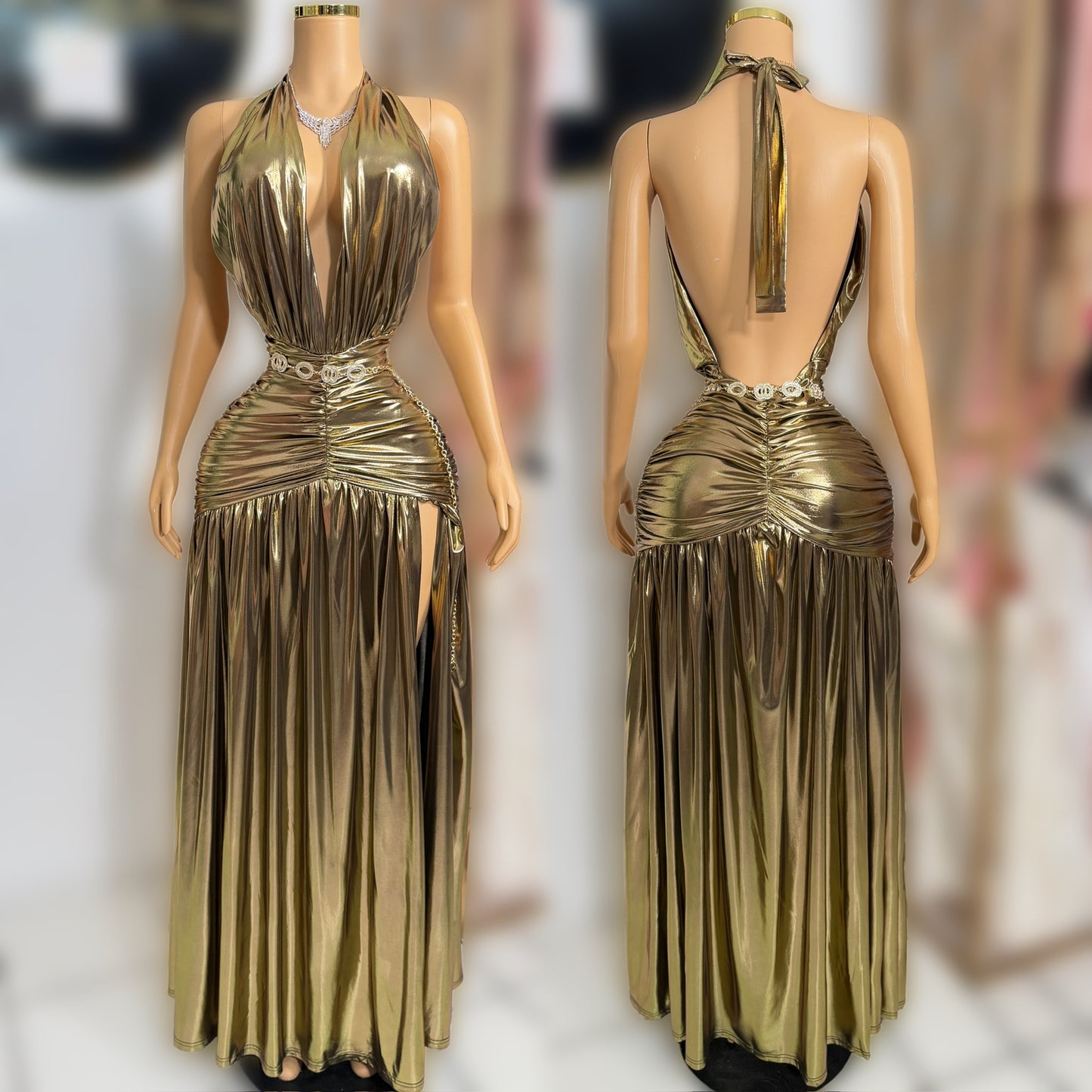 Vestido dorado metálico ✨