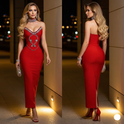 Vestido rojo bandage choker ❤️‍🔥