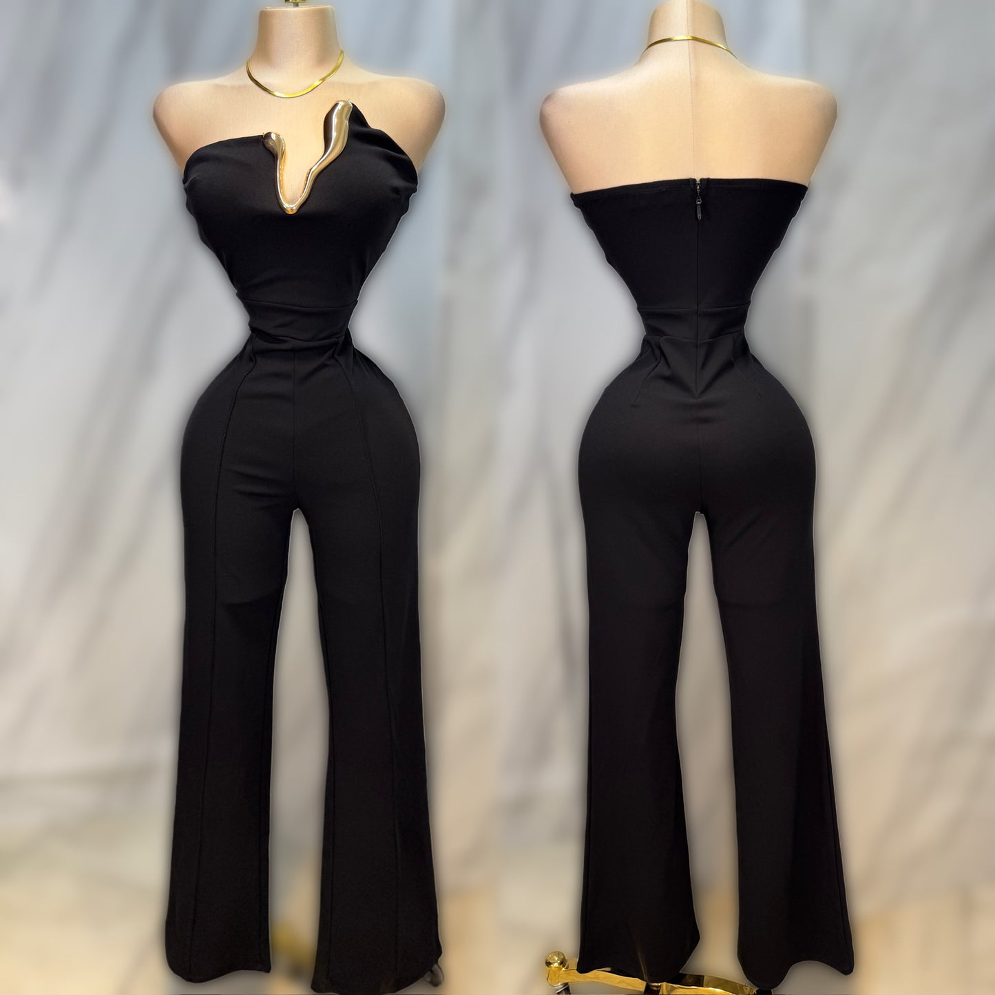 Palazzo negro strapless 🖤