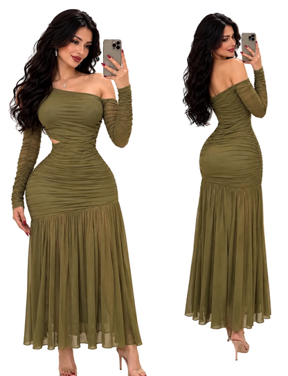 Vestido verde olivo mesh 💚