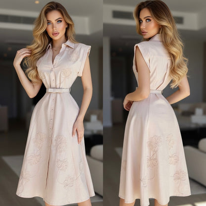 Vestido beige bordado 🤍