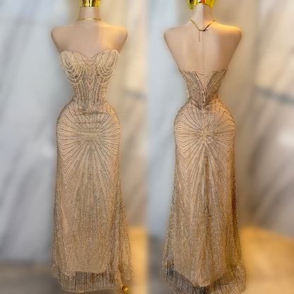 Vestido dorado pedrería ✨