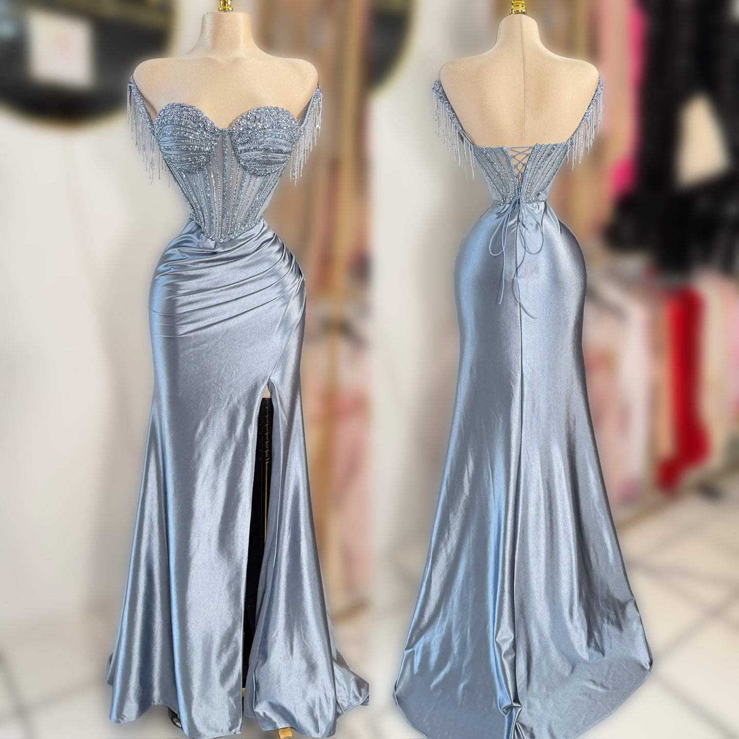 Vestido azul pedrería 🩵