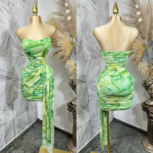 Mini vestido verde mesh