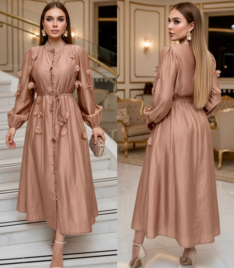 Vestido café pétalos 🤎✨