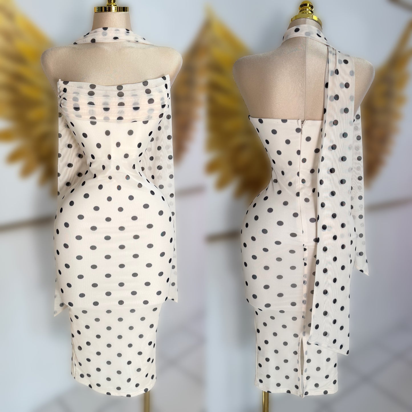 Vestido beige lunares 🤍