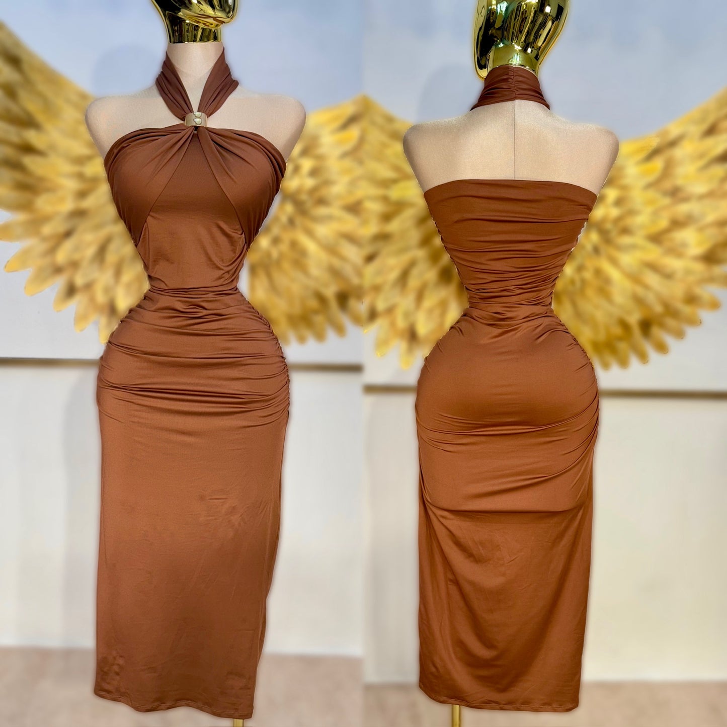 Midi vestido mocca charm 🤎