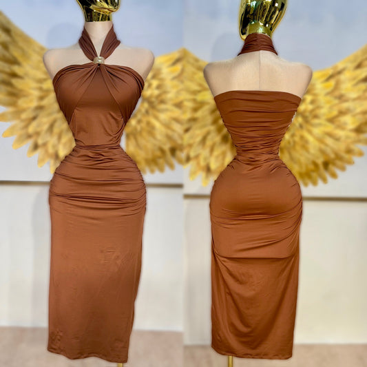 Midi vestido mocca charm 🤎