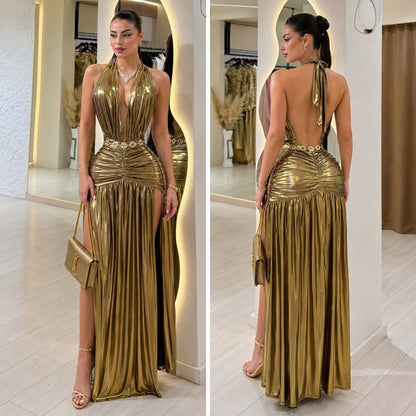 Vestido dorado metálico ✨