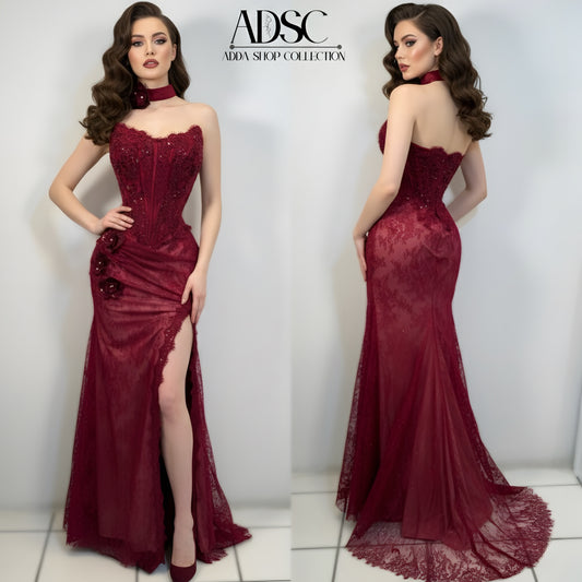 Vestido vino encaje 🍷