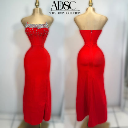 Vestido rojo bandage pedrería ❤️‍🔥