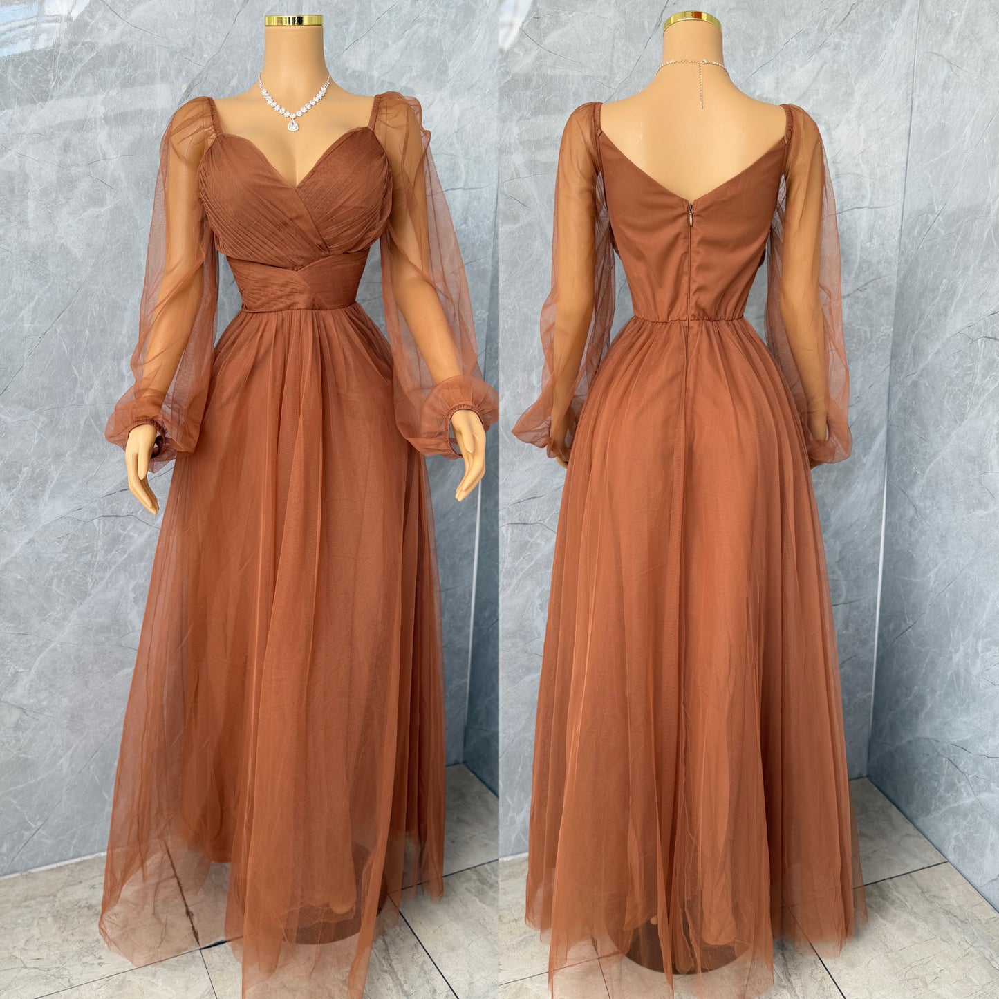 Vestido café tulle 🤎
