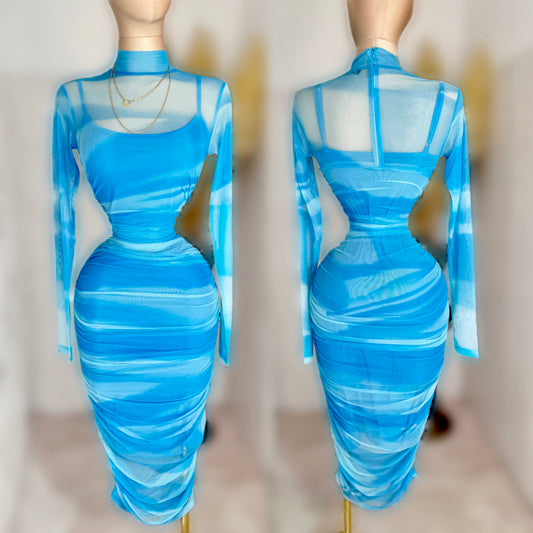 Vestido mesh azul 🩵