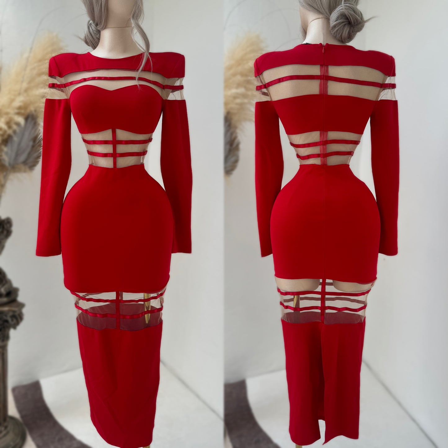 Vestido rojo licra