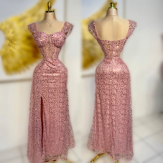 Vestido rosa lentejuelas 🩷