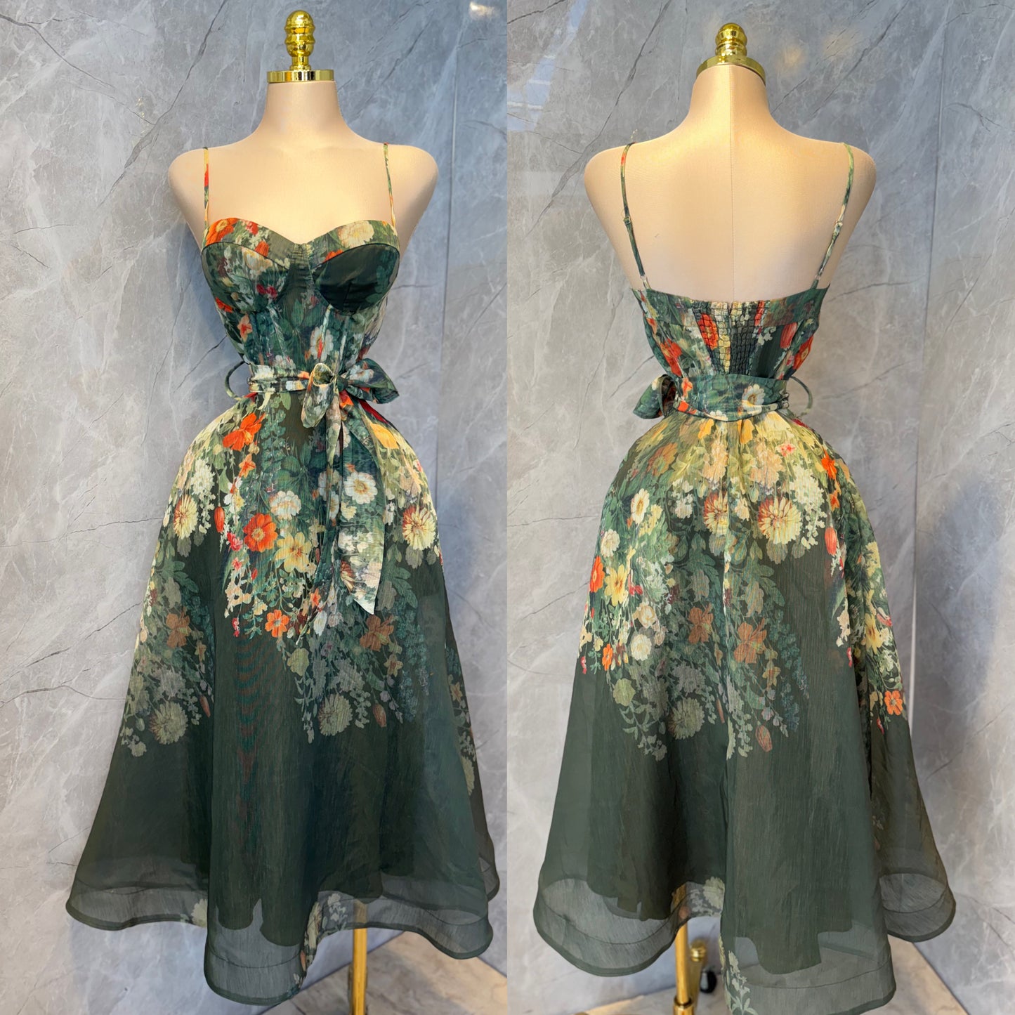 Vestido verde flores 🌺