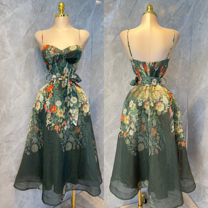 Vestido verde flores 🌺