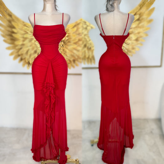 Vestido rojo mesh