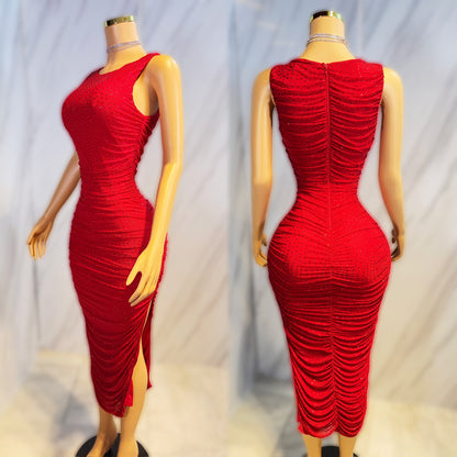 Vestido rojo pedrería ❤️‍🔥