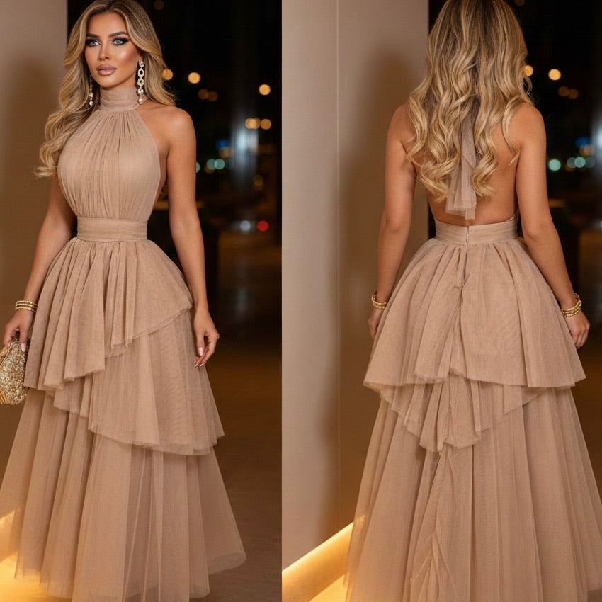 Vestido beige tulle 🧡