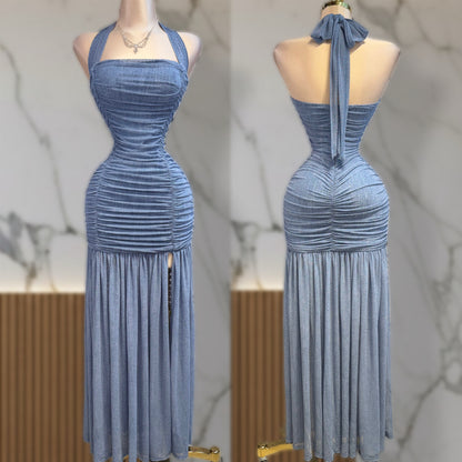 Vestido azul niebla mesh 🩵