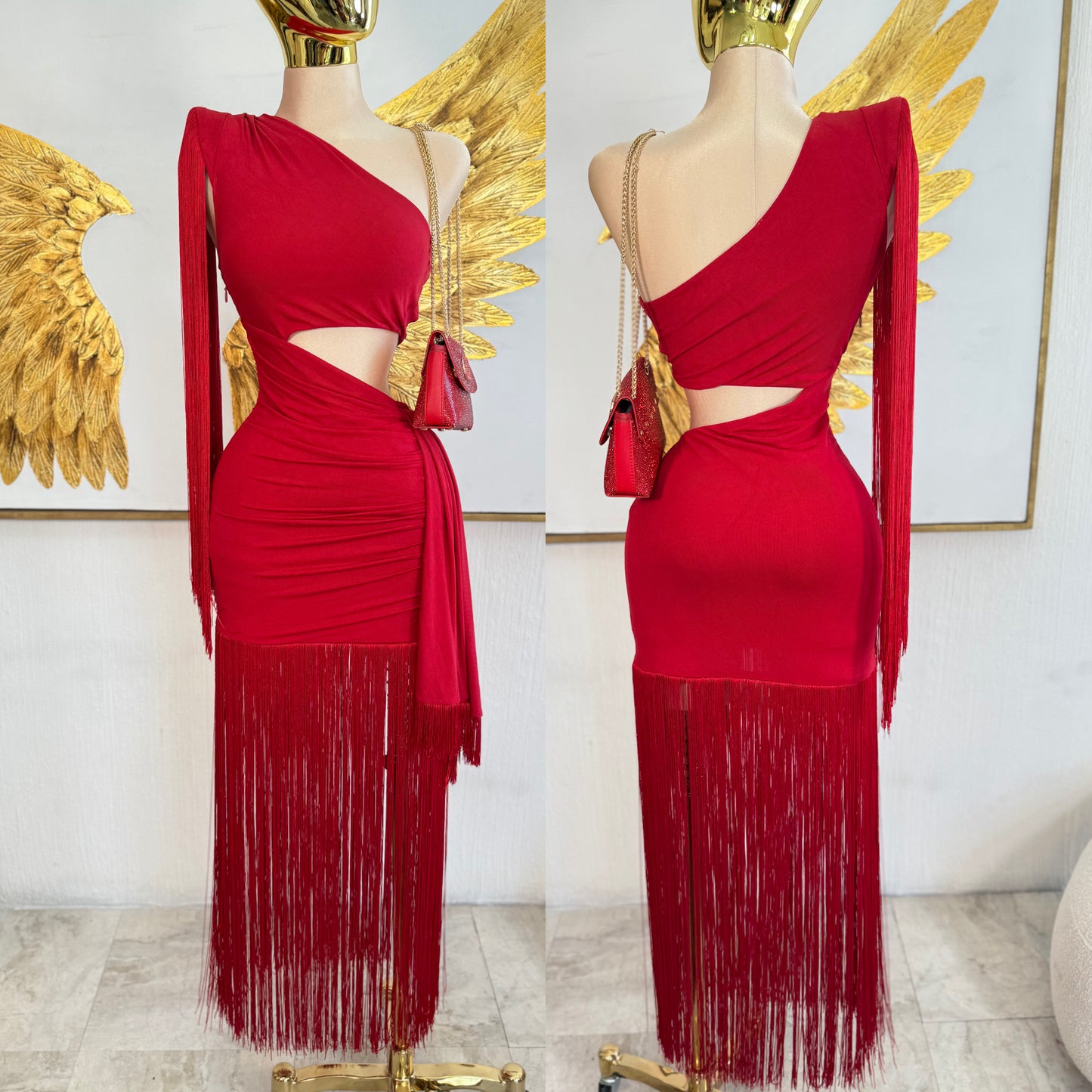 Vestido rojo asimétrico