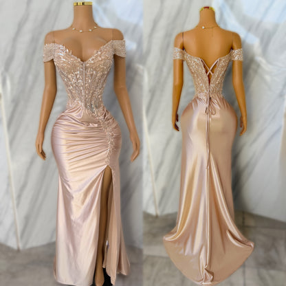 Vestido champagne corset ✨